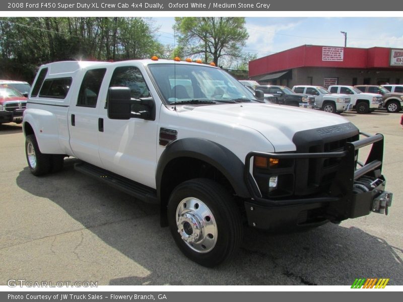 Oxford White / Medium Stone Grey 2008 Ford F450 Super Duty XL Crew Cab 4x4 Dually