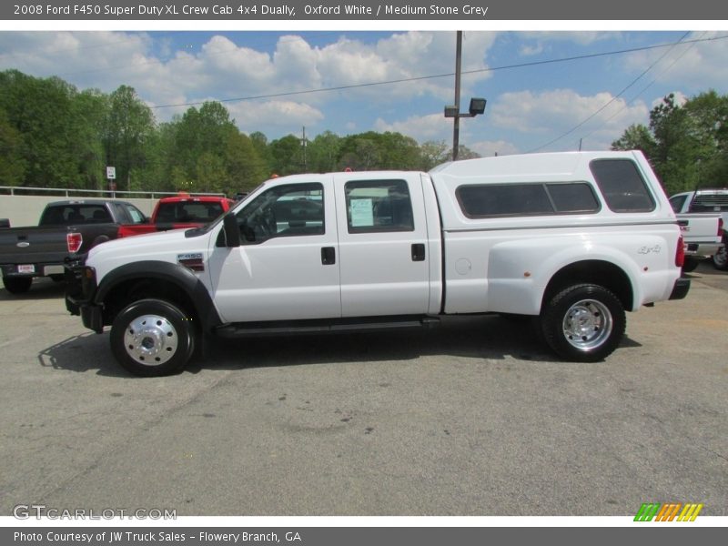 Oxford White / Medium Stone Grey 2008 Ford F450 Super Duty XL Crew Cab 4x4 Dually