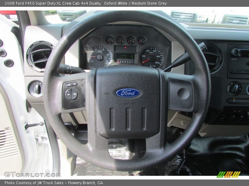 Oxford White / Medium Stone Grey 2008 Ford F450 Super Duty XL Crew Cab 4x4 Dually