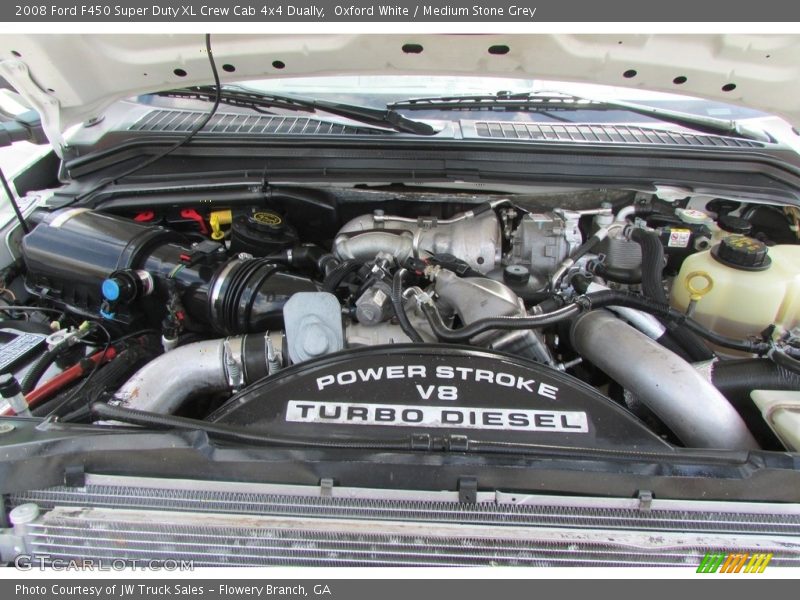 Oxford White / Medium Stone Grey 2008 Ford F450 Super Duty XL Crew Cab 4x4 Dually