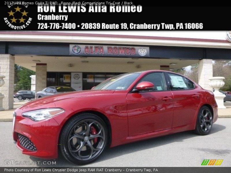 Rosso (Red) Competizione Tri-Coat / Black 2017 Alfa Romeo Giulia Ti RWD