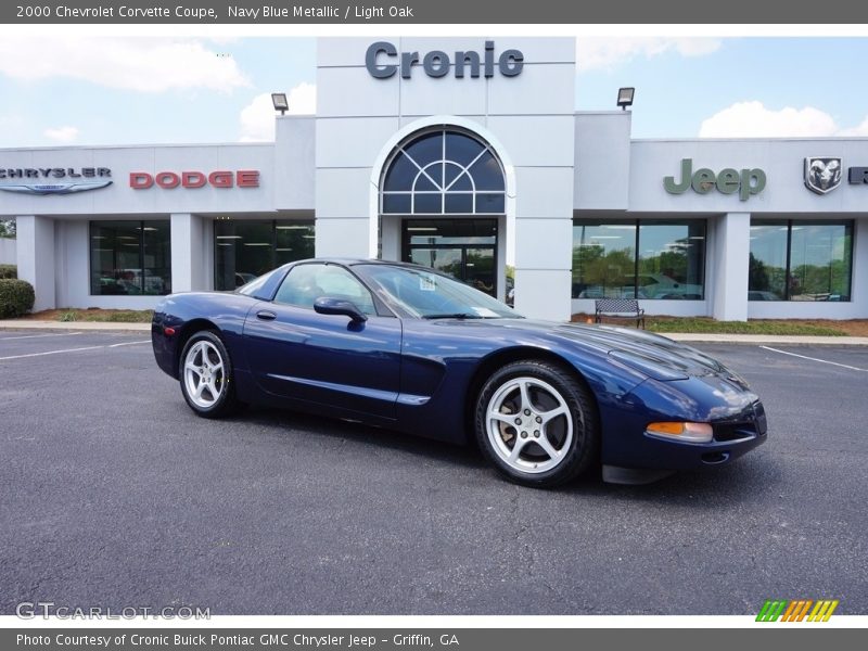 Navy Blue Metallic / Light Oak 2000 Chevrolet Corvette Coupe