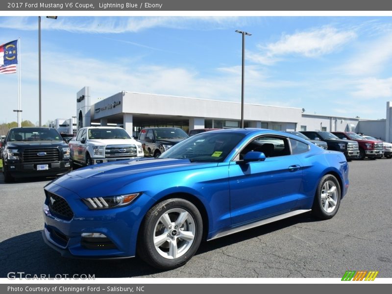 Lightning Blue / Ebony 2017 Ford Mustang V6 Coupe
