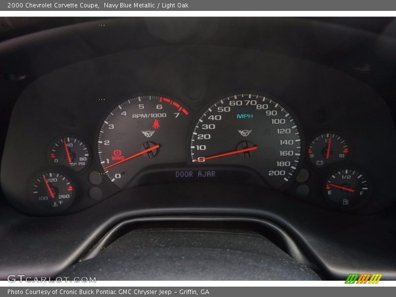 Navy Blue Metallic / Light Oak 2000 Chevrolet Corvette Coupe