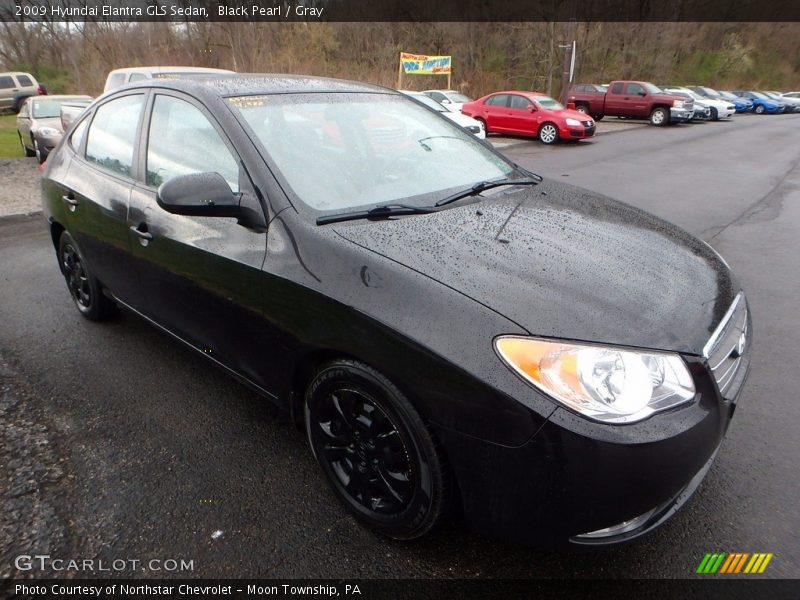 Black Pearl / Gray 2009 Hyundai Elantra GLS Sedan