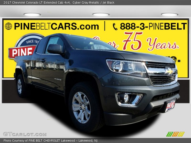 Cyber Gray Metallic / Jet Black 2017 Chevrolet Colorado LT Extended Cab 4x4