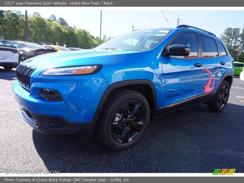 Hydro Blue Pearl / Black 2017 Jeep Cherokee Sport Altitude