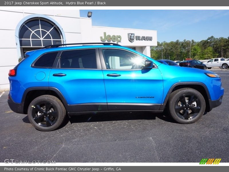 Hydro Blue Pearl / Black 2017 Jeep Cherokee Sport Altitude