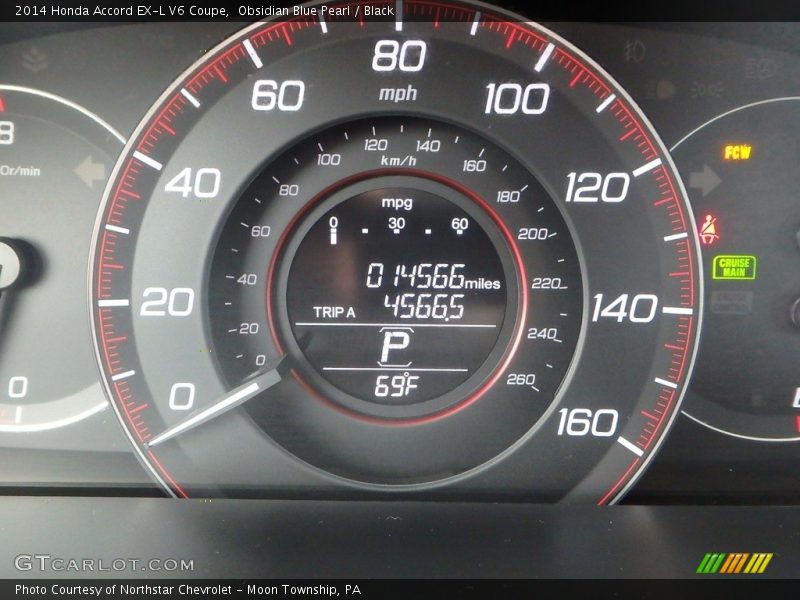 Obsidian Blue Pearl / Black 2014 Honda Accord EX-L V6 Coupe