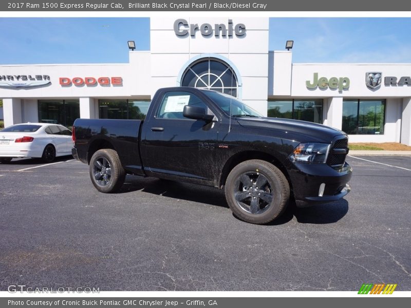 Brilliant Black Crystal Pearl / Black/Diesel Gray 2017 Ram 1500 Express Regular Cab