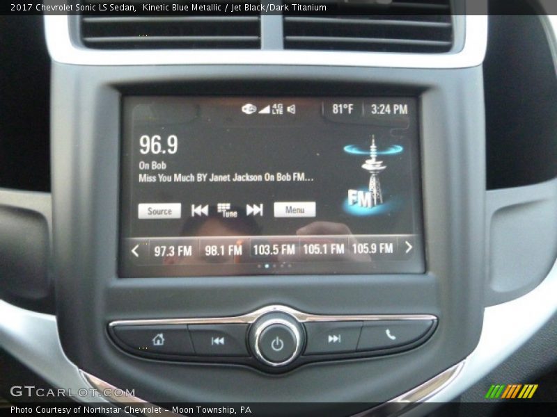 Kinetic Blue Metallic / Jet Black/Dark Titanium 2017 Chevrolet Sonic LS Sedan