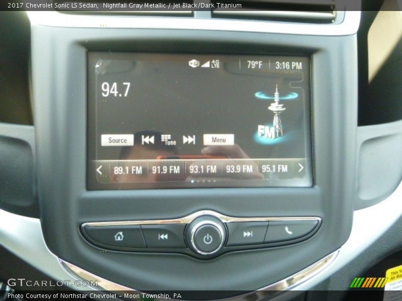 Nightfall Gray Metallic / Jet Black/Dark Titanium 2017 Chevrolet Sonic LS Sedan