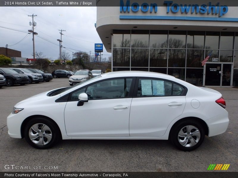 Taffeta White / Beige 2014 Honda Civic LX Sedan
