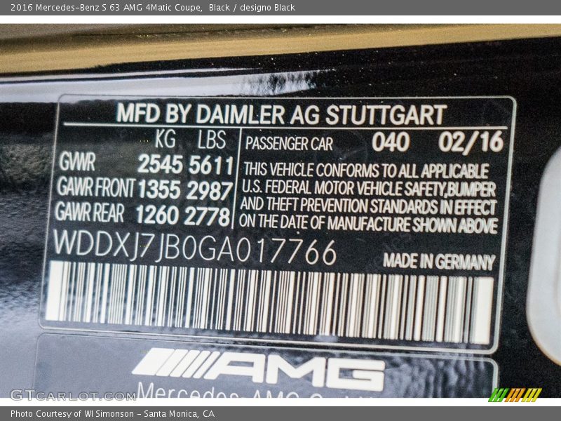 Black / designo Black 2016 Mercedes-Benz S 63 AMG 4Matic Coupe