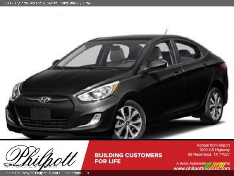 Ultra Black / Gray 2017 Hyundai Accent SE Sedan