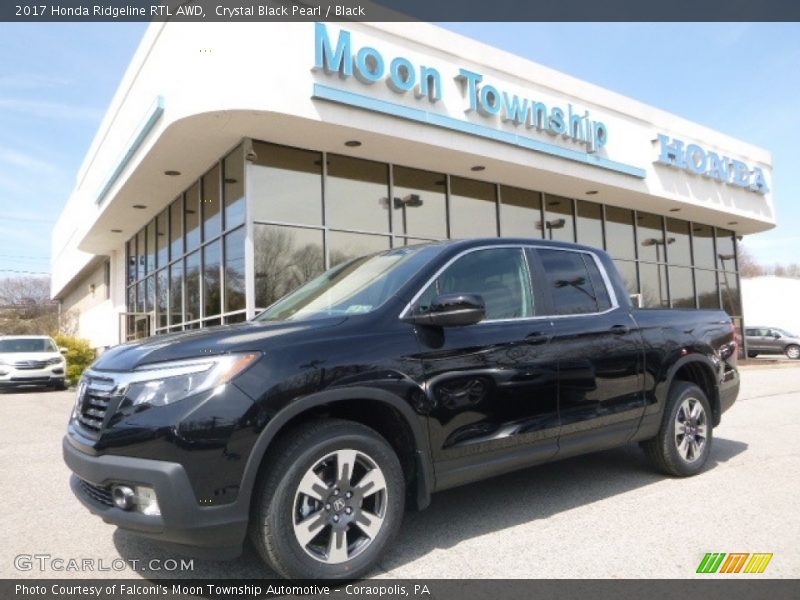 Crystal Black Pearl / Black 2017 Honda Ridgeline RTL AWD