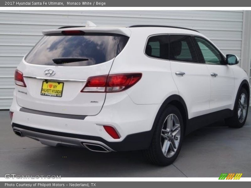 Monaco White / Beige 2017 Hyundai Santa Fe Ultimate