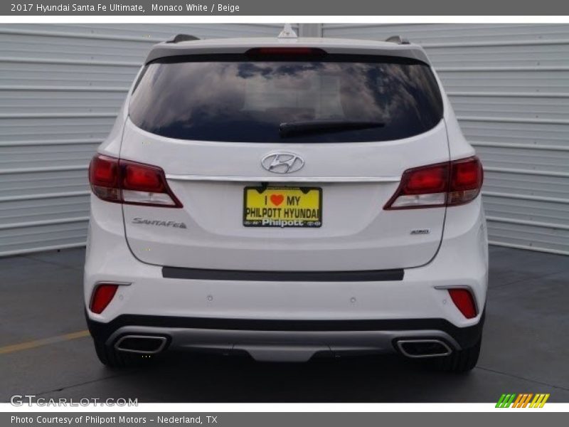 Monaco White / Beige 2017 Hyundai Santa Fe Ultimate