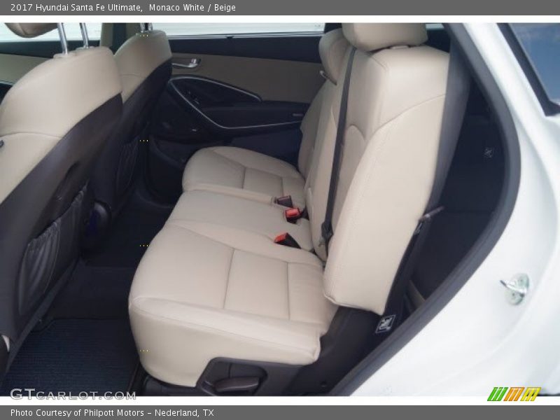 Monaco White / Beige 2017 Hyundai Santa Fe Ultimate