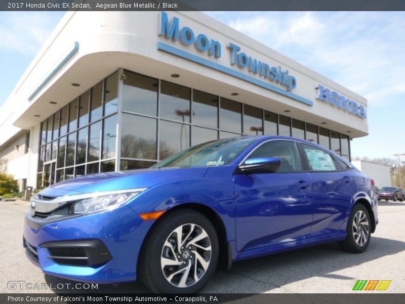 Aegean Blue Metallic / Black 2017 Honda Civic EX Sedan