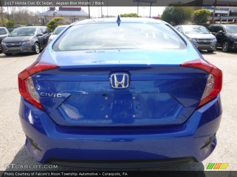 Aegean Blue Metallic / Black 2017 Honda Civic EX Sedan