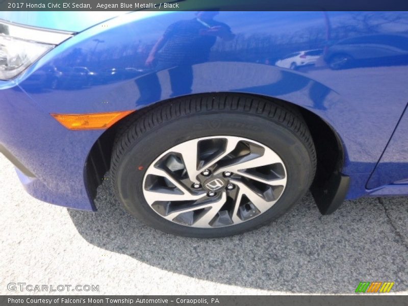 Aegean Blue Metallic / Black 2017 Honda Civic EX Sedan