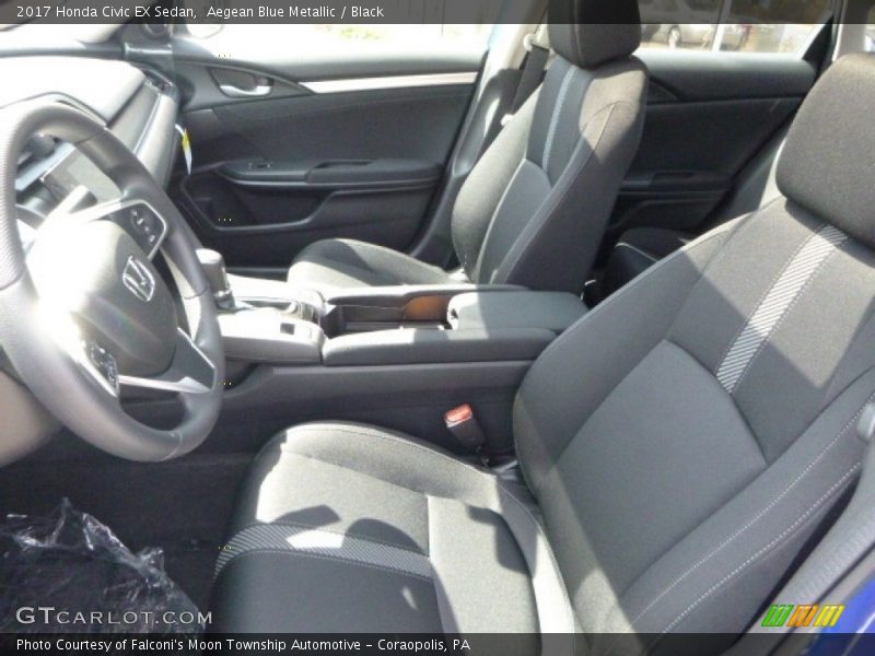 Aegean Blue Metallic / Black 2017 Honda Civic EX Sedan