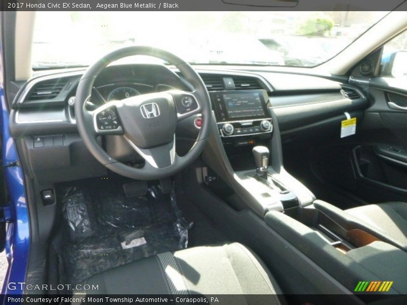 Aegean Blue Metallic / Black 2017 Honda Civic EX Sedan