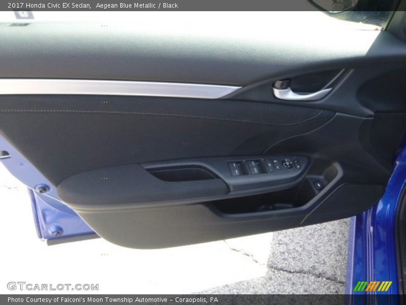 Aegean Blue Metallic / Black 2017 Honda Civic EX Sedan