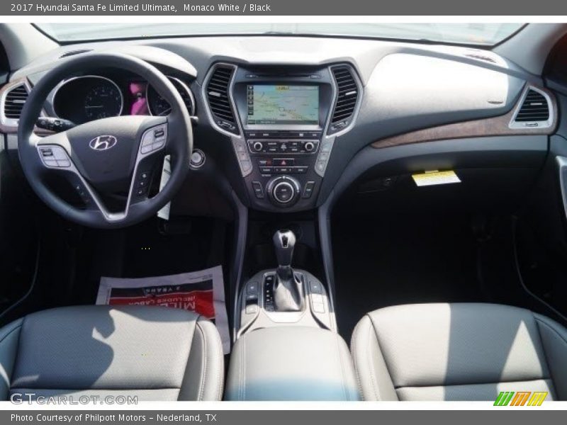 Monaco White / Black 2017 Hyundai Santa Fe Limited Ultimate