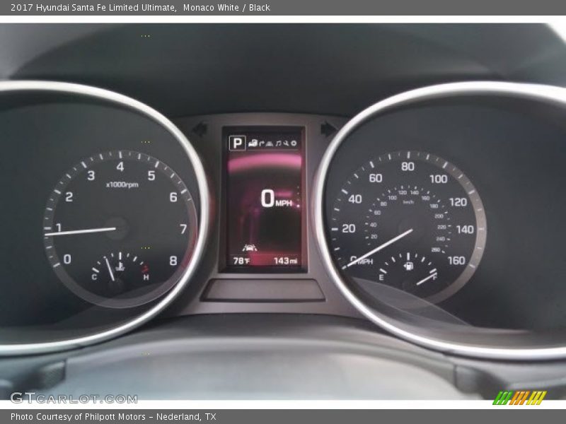 Monaco White / Black 2017 Hyundai Santa Fe Limited Ultimate