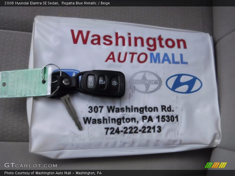 Regatta Blue Metallic / Beige 2008 Hyundai Elantra SE Sedan