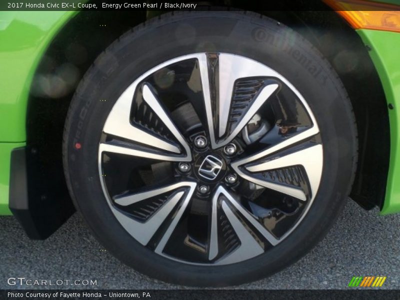 Energy Green Pearl / Black/Ivory 2017 Honda Civic EX-L Coupe