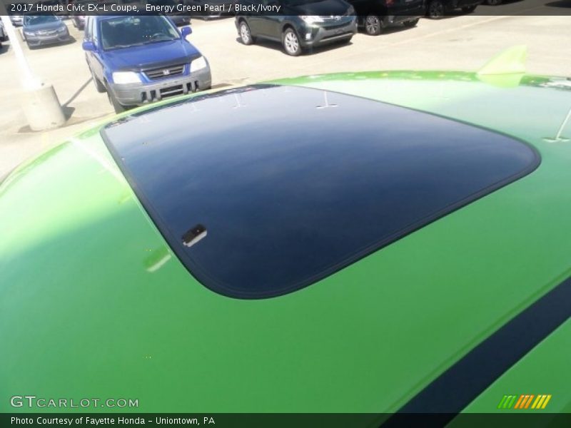 Energy Green Pearl / Black/Ivory 2017 Honda Civic EX-L Coupe