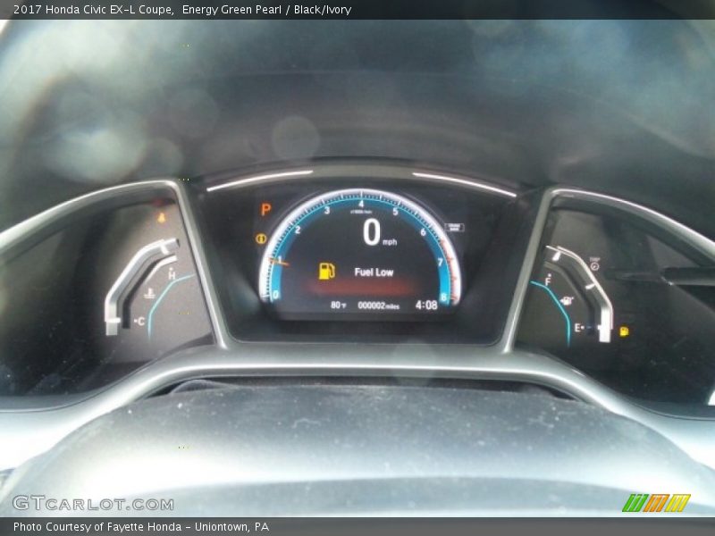 Energy Green Pearl / Black/Ivory 2017 Honda Civic EX-L Coupe