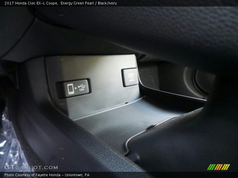 Energy Green Pearl / Black/Ivory 2017 Honda Civic EX-L Coupe