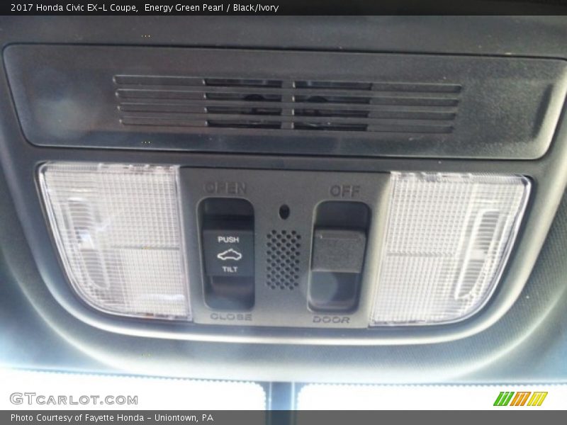 Energy Green Pearl / Black/Ivory 2017 Honda Civic EX-L Coupe