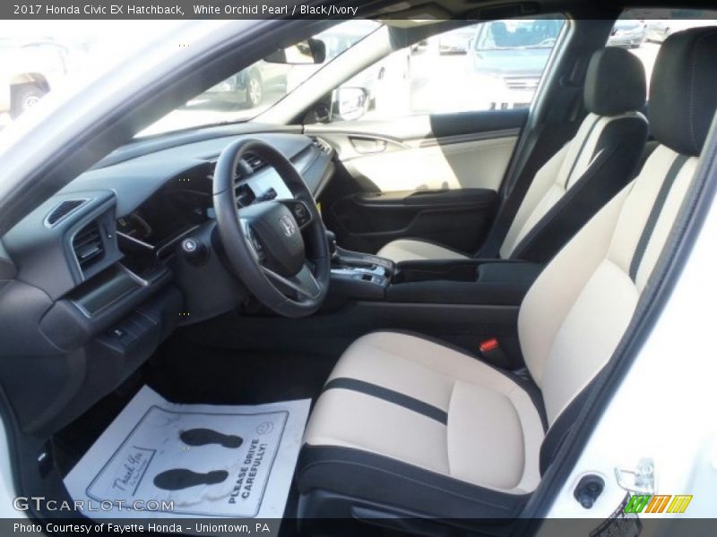 White Orchid Pearl / Black/Ivory 2017 Honda Civic EX Hatchback