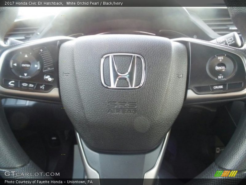 White Orchid Pearl / Black/Ivory 2017 Honda Civic EX Hatchback