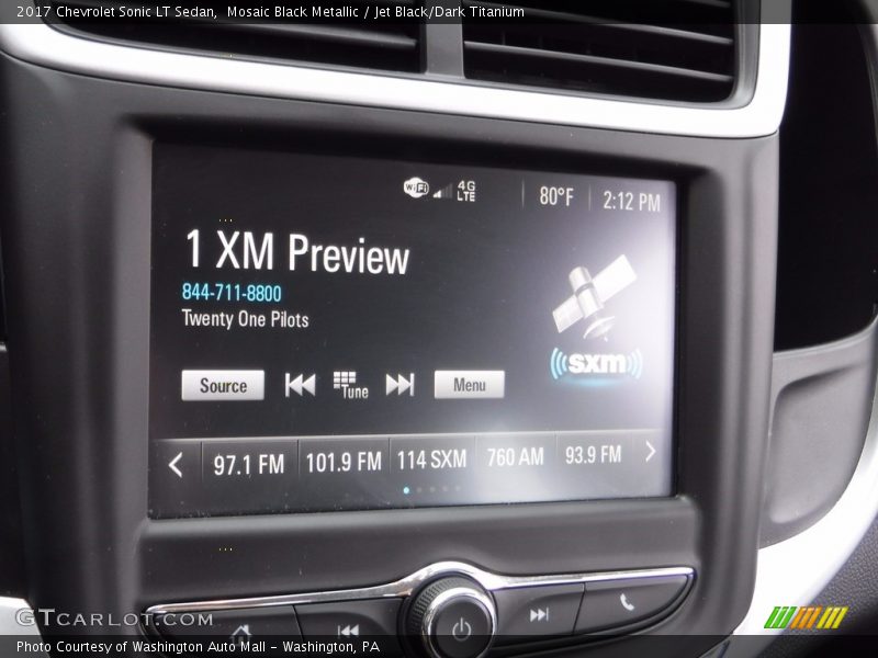 Mosaic Black Metallic / Jet Black/Dark Titanium 2017 Chevrolet Sonic LT Sedan