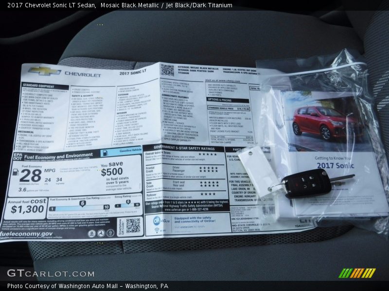 Mosaic Black Metallic / Jet Black/Dark Titanium 2017 Chevrolet Sonic LT Sedan