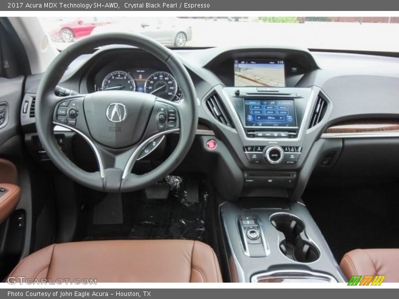 Crystal Black Pearl / Espresso 2017 Acura MDX Technology SH-AWD