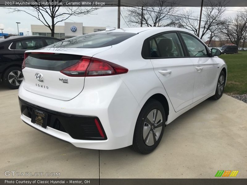 Ceramic White / Beige 2017 Hyundai Ioniq Hybrid Blue