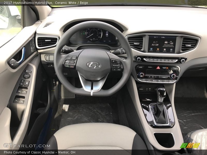 Dashboard of 2017 Ioniq Hybrid Blue