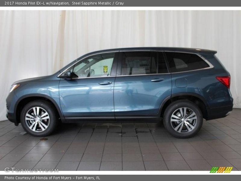 Steel Sapphire Metallic / Gray 2017 Honda Pilot EX-L w/Navigation