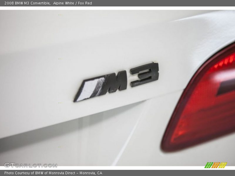 Alpine White / Fox Red 2008 BMW M3 Convertible