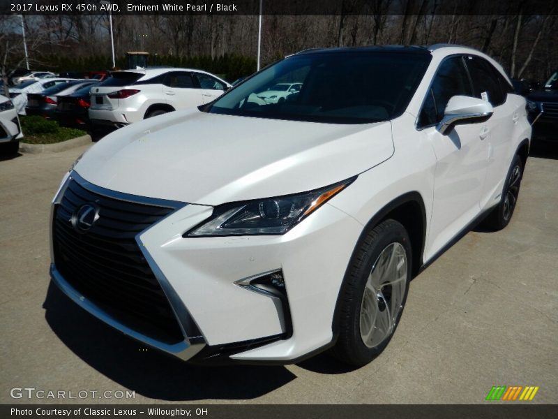 Eminent White Pearl / Black 2017 Lexus RX 450h AWD