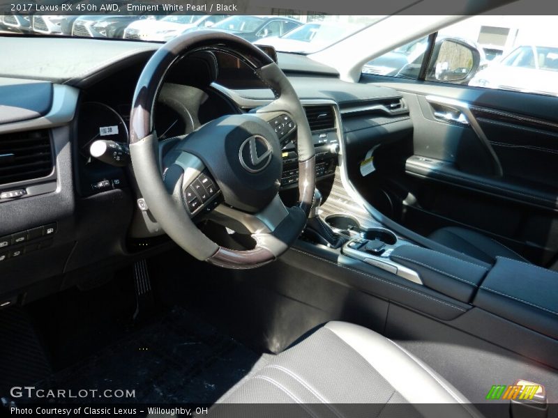 Eminent White Pearl / Black 2017 Lexus RX 450h AWD