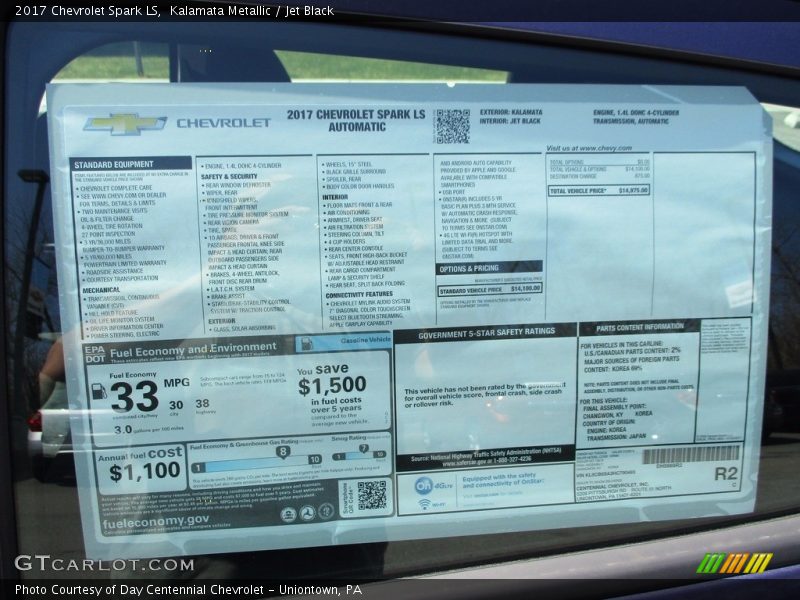 Kalamata Metallic / Jet Black 2017 Chevrolet Spark LS