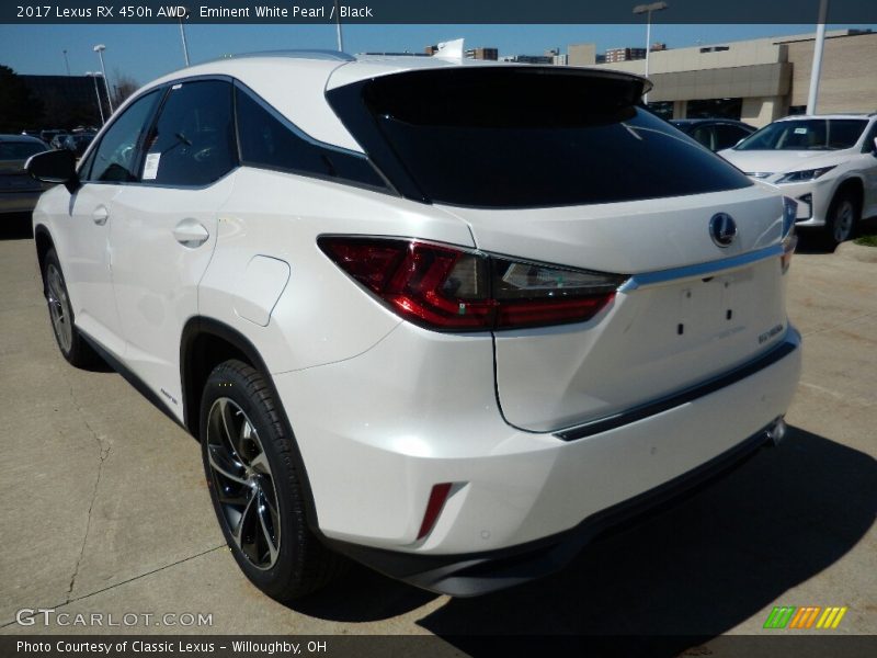 Eminent White Pearl / Black 2017 Lexus RX 450h AWD